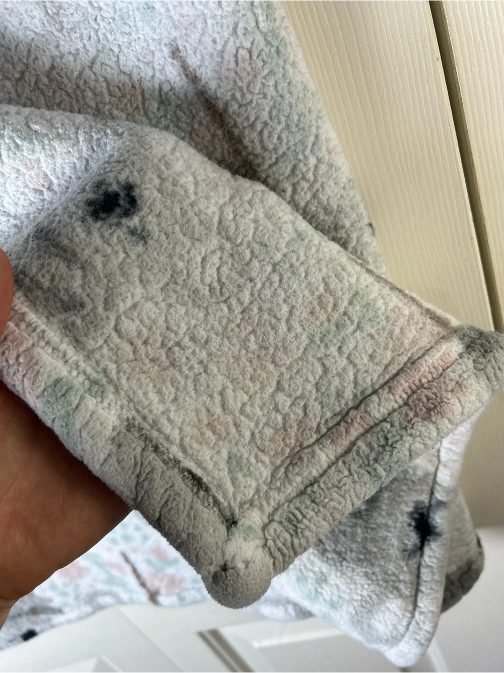 Thro Koala Bear Girl Baby Blanket Gray White Pink Green Branches Flowers